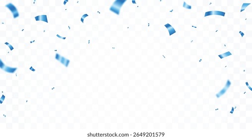 Fallende glänzende blaue Konfetti und Bänder Feier Party Design Element