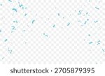 Falling shiny blue and silver confetti, ribbons celebration party design element