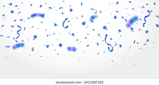 Falling shiny confetti isolated on transparent background, Blue confetti. celebration carnival ribbons. birthday, party, holiday, Celebration, gift, confetti, decoration, luxury, symbol, Vector