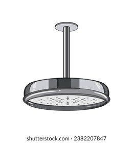 falling shower head cartoon. modern spray, object spa, liquid silver falling shower head sign. isolated symbol vector illustration