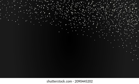 falling silver glitter shimmer confetti, festive frame with copy space for your text