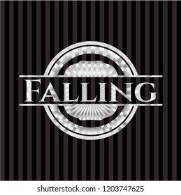 Falling silvery shiny emblem