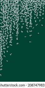 Falling sketch chalk numbers. Math study concept with flying digits. Stunning back to school mathematics banner on blackboard background. Falling numbers vector illustration.