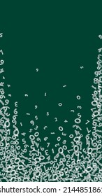 Falling sketch chalk numbers. Math study concept with flying digits. Optimal back to school mathematics banner on blackboard background. Falling numbers vector illustration.