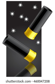 Falling sleeves after a shot on a dark background. Vector illustration