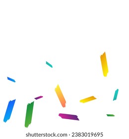Falling Smear Celebrate Vector White Background. Independence Paint Texture. Top Confetti Background. Color Dust Effect Pattern.