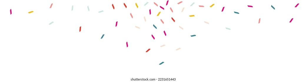 Falling Smear Festive Vector White Panoramic Background. Celebrate Confetti Pattern. Festival Paint Backdrop. Color Shavings Carnaval Invitation.