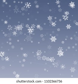 Falling snow. Abstract snowflake background for your winter design. Vector illustration