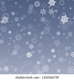 Falling snow. Abstract snowflake background for your winter design. Vector illustration