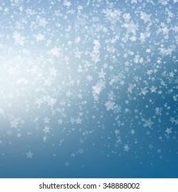 Fondo De Nieve Caída. Resumen del patrón de copos de nieve. Ilustración vectorial.