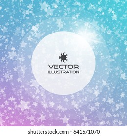 Falling snow background. Abstract snowflake pattern. Vector illustration with place for text. 