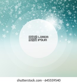 Falling snow background. Abstract snowflake pattern. Vector illustration with place for text. 