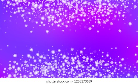 Falling Snow Background. Bbright, White, Shimmer, Glowing, Scatter, Falling background. Illustration for Winter Holiday Greetings. Blue base.