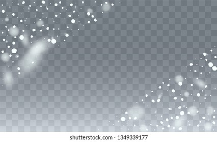 Falling Snow Background. Christmas Magic Illustration. Glitter White Snow Background. Fantasy  Snowstorm Illustration Design.