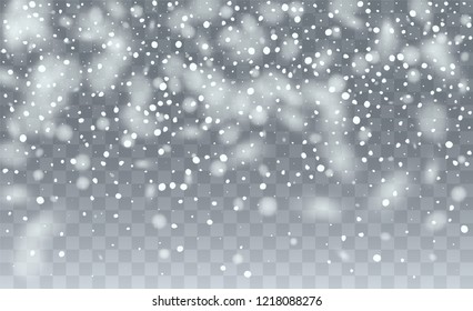 Falling Snow Background. Holiday Illustration for Happy New Year Card. Background with Isolated Fall of Snow. Magic Blizzard Illustration Design.