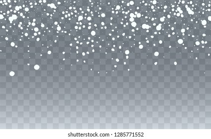 Falling Snow Background. Holiday Illustration for Happy New Year Card. Realistic Falling Snow Background. Fantasy  Snowstorm Illustration Design.