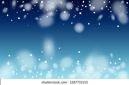 Falling Snow Background. Holiday Illustration for Merry Christmas Card. 2019 Celebration Background. Magic Blizzard Illustration Design.