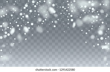 Falling Snow Background. Holiday Illustration for Happy New Year Card. Background with Isolated Fall of Snow. Fantasy  Snowstorm Illustration Design.