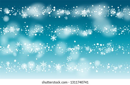 Falling Snow Background. Holiday Illustration for Happy New Year Card. Isolated Snowflakes Background. Fantasy  Snowstorm Illustration Design.