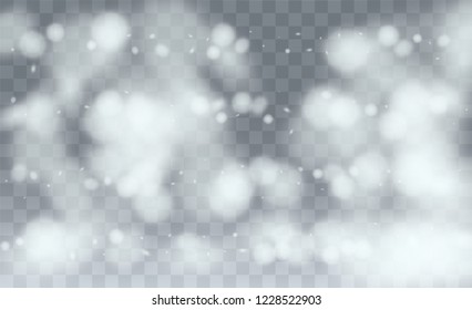 Falling Snow Background. Illustration for Happy New Year Design. Background with Isolated Fall of Snow. Magic Blizzard Illustration Design.