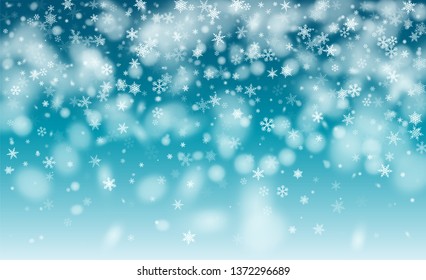 Falling Snow Background. Illustration for Merry Christmas Design. Background with Isolated Fall of Snow. Fantasy  Snowstorm Illustration Design.