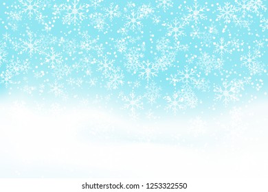 Falling Snow Background. Realistic Snowdrift. Vector Illustration With Snowflakes. Winter Snowy Landscape. Eps 10.