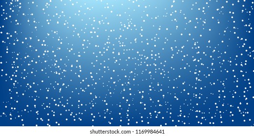 Falling snow background. Vector illustration with snowflakes. Winter snowing sky. Eps 10.