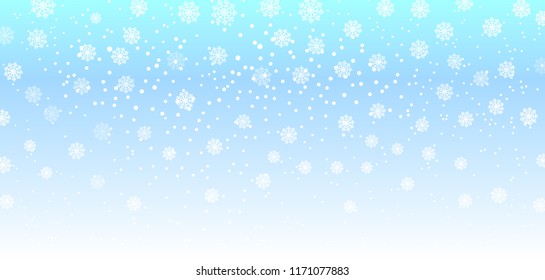 Falling snow background. Vector illustration with snowflakes. Winter snowing sky. Eps 10.