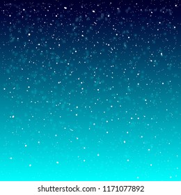 Falling snow background. Vector illustration with snowflakes. Winter snowing sky. Eps 10.