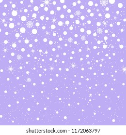 Falling snow background. Vector illustration with snowflakes. Winter snowing sky. Eps 10.