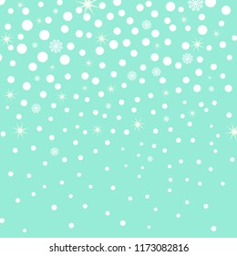 Falling snow background. Vector illustration with snowflakes. Winter snowing sky. Eps 10.