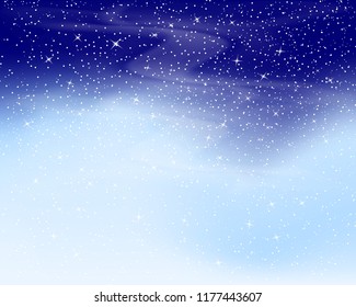 Falling snow background. Vector illustration with snowflakes. Winter snowing sky. Eps 10.