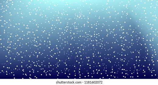 Falling snow background. Vector illustration with snowflakes. Winter snowing sky. Eps 10.