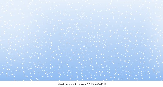 Falling snow background. Vector illustration with snowflakes. Winter snowing sky. Eps 10.