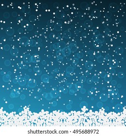 Falling snow background. vector illustration