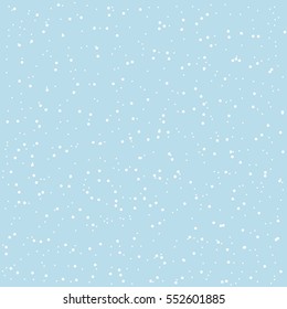 Falling snow background. Vector illustration with snowflakes. Winter snowing sky. Eps 10.