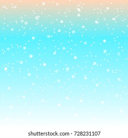 Falling snow background. Vector illustration with snowflakes. Winter snowing sky. Eps 10.