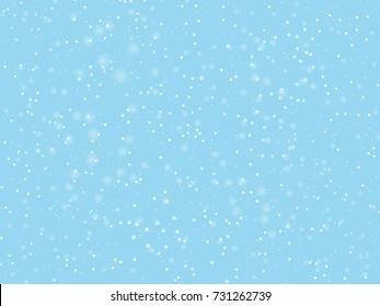 Falling snow background. Vector illustration with snowflakes. Winter snowing sky. Eps 10.