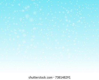 Falling snow background. Vector illustration with snowflakes. Winter snowing sky. Eps 10.