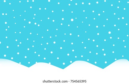 Falling snow background. Vector illustration with snowflakes. Winter snowing sky. Eps 10.
