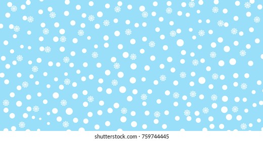 Falling snow background. Vector illustration with snowflakes. Winter snowing sky. Eps 10.