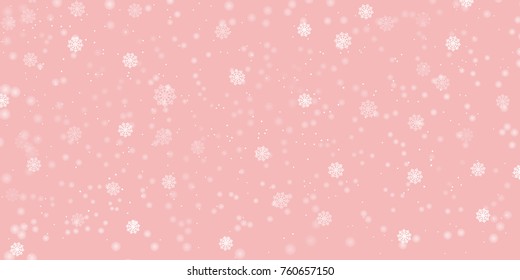 Falling snow background. Vector illustration with snowflakes. Winter snowing sky. Eps 10.