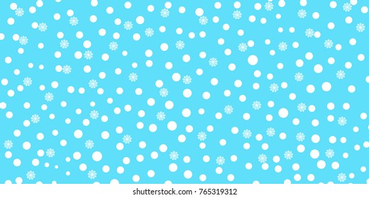 Falling snow background. Vector illustration with snowflakes. Winter snowing sky. Eps 10.