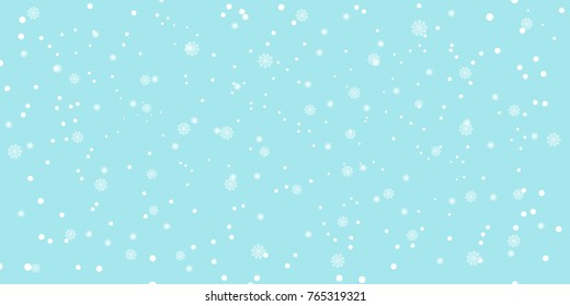 Falling snow background. Vector illustration with snowflakes. Winter snowing sky. Eps 10.