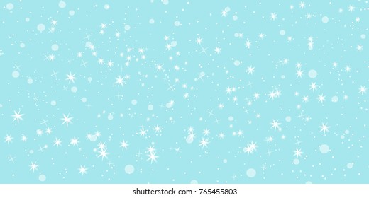 Falling snow background. Vector illustration with snowflakes. Winter snowing sky. Eps 10.