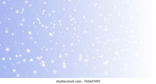 Falling snow background. Vector illustration with snowflakes. Winter snowing sky. Eps 10.