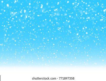 Falling Snow Background Vector Used For Merry Christmas and Happy New Year