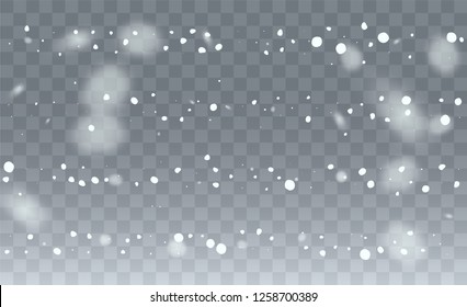 Falling Snow Background. Winter Holiday Illustration. Realistic Falling Snow Background. Fantasy  Snowstorm Illustration Design.