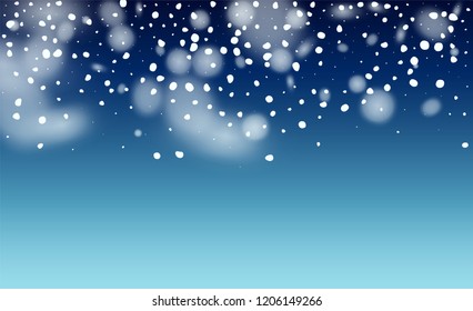 Falling Snow Background. Winter Merry Christmas Illustration. Isolated Snowflakes Background. Magic Blizzard Illustration Design.