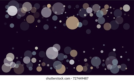 Falling Snow or Bokeh, Transparent Texture. Festive Border, Vector Celebration Background. Jolly Abstract Light, Shining Sparkles or Snowfall. Winter Holidays Frame, Falling Snow Bokeh, Cool Confetti.